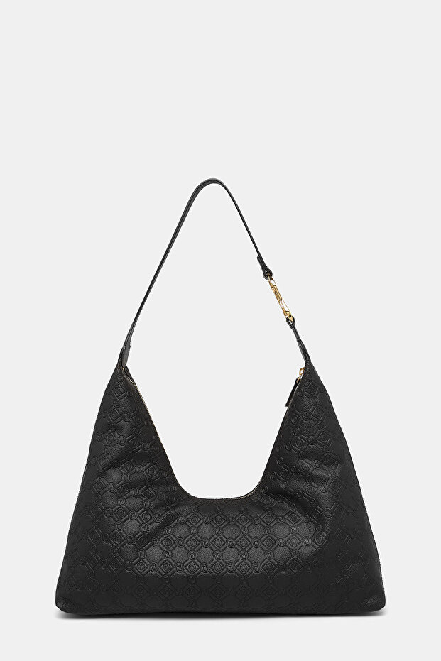 SİYAH MONOGRAM DERİ ÇANTA - 3