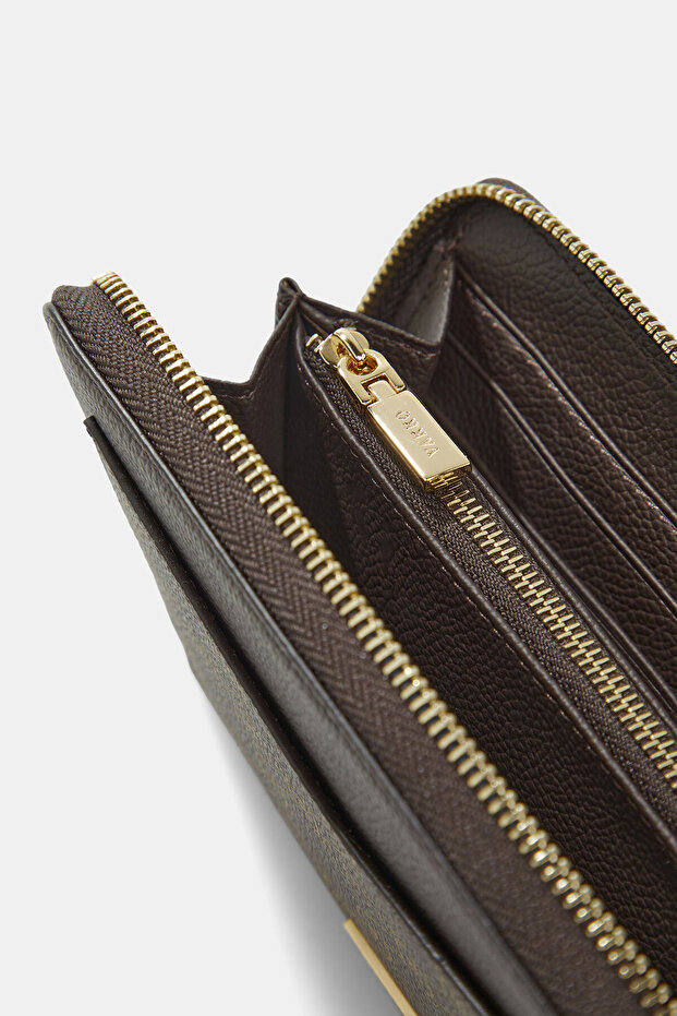 KAHVE MONOGRAM DERİ CÜZDAN - 5