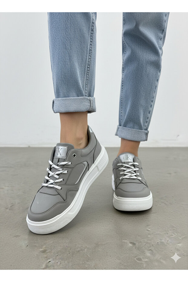 Women's Genuine Leather Shoes Gray