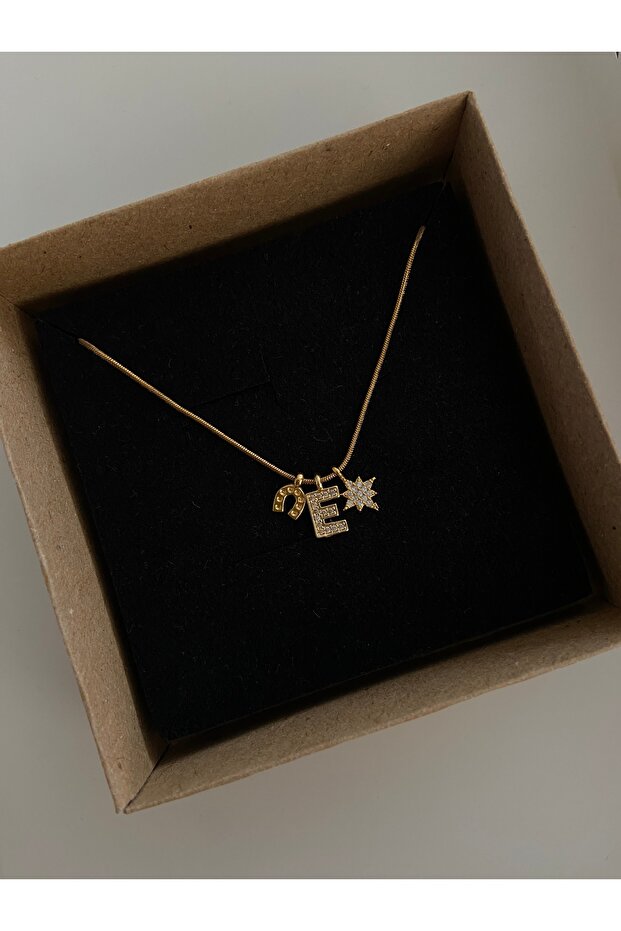 Harf Charm Çelik Kolye - 1