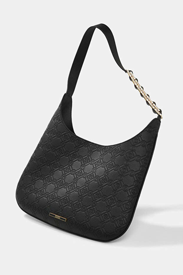 SİYAH MONOGRAM DERİ ÇANTA - 5