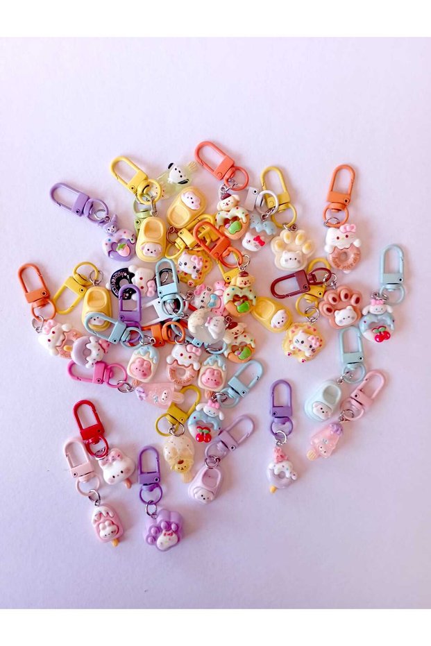 Figured Zipper Charm, Bag Charm, Keychain 4 Pcs