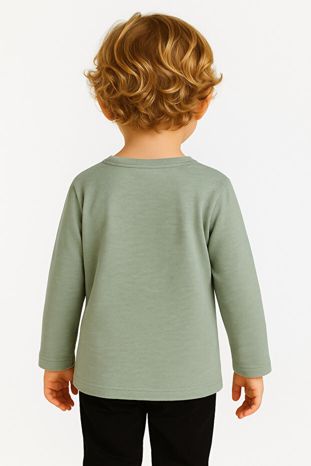 Boy's Basic Buttoned Front Sweatshirt - 4