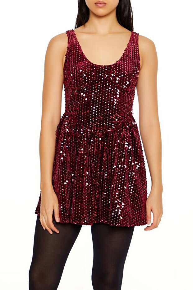 Payetli Mini Elbise - 2