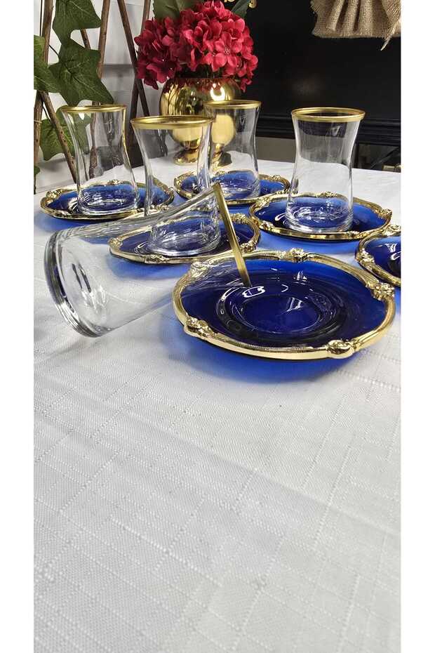 طقم أكواب شاي زجاجية