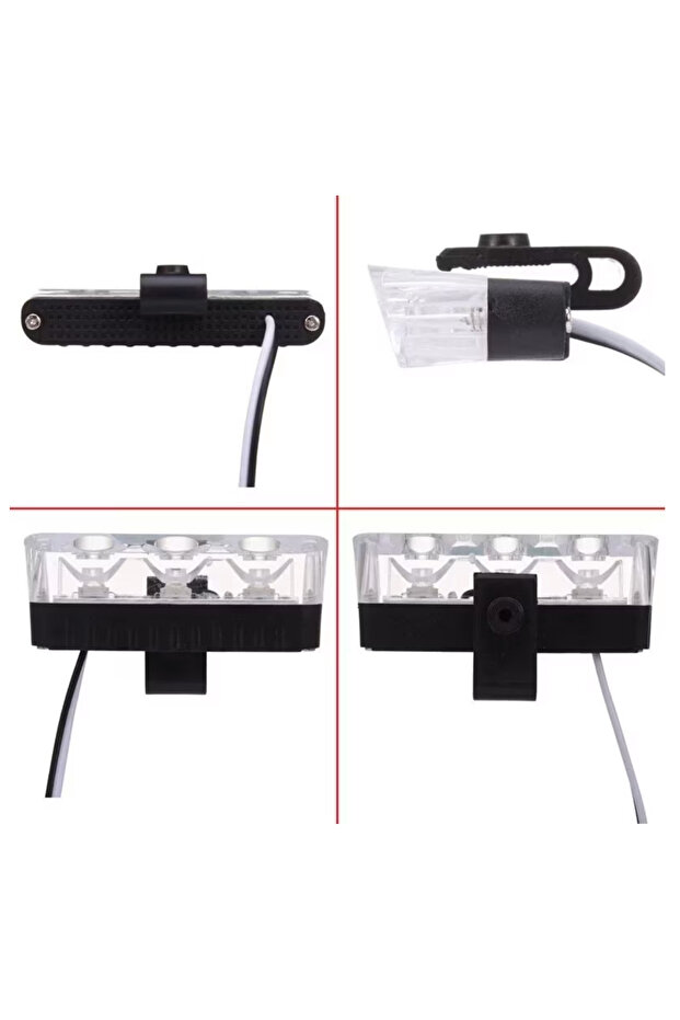 Set of 4 red blue LED warning lights for the grille with strobe functions 36W 12V - 5