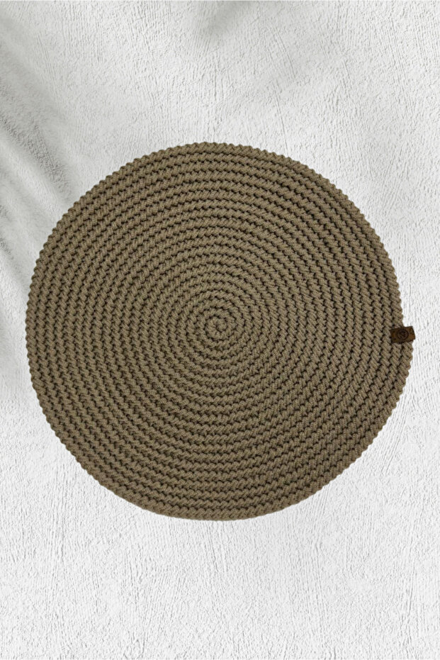 Handmade Set of 6 Straw-Looking Macrame Supla |   Round Table Mat |   Durable and Stylish Design - 1