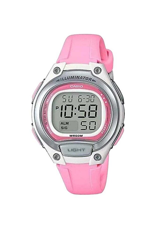 Women's Water Resistant Silicone Digital Wrist Watch LW-203-4AVDF - 35 mm - Pink