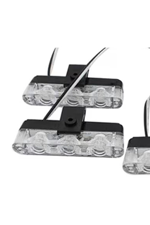 Set of 4 red blue LED warning lights for the grille with strobe functions 36W 12V - 3