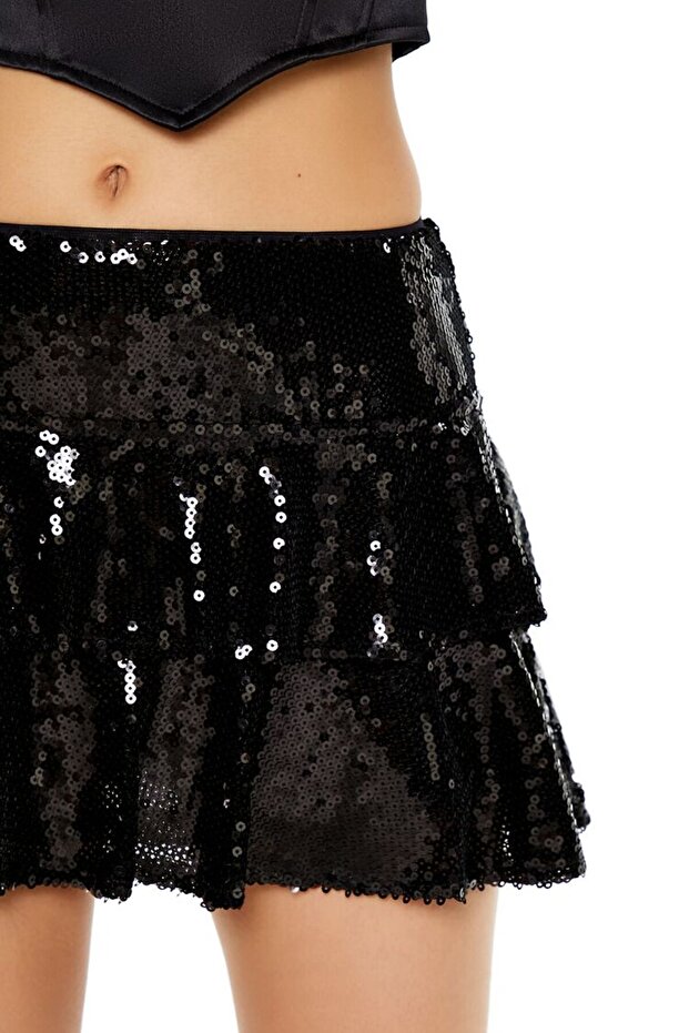 Payetli Mini Etek - 3