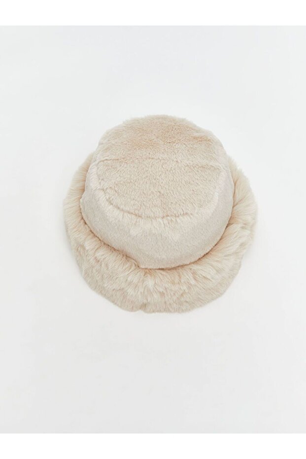Kürklü Kadın Bucket Şapka - 2