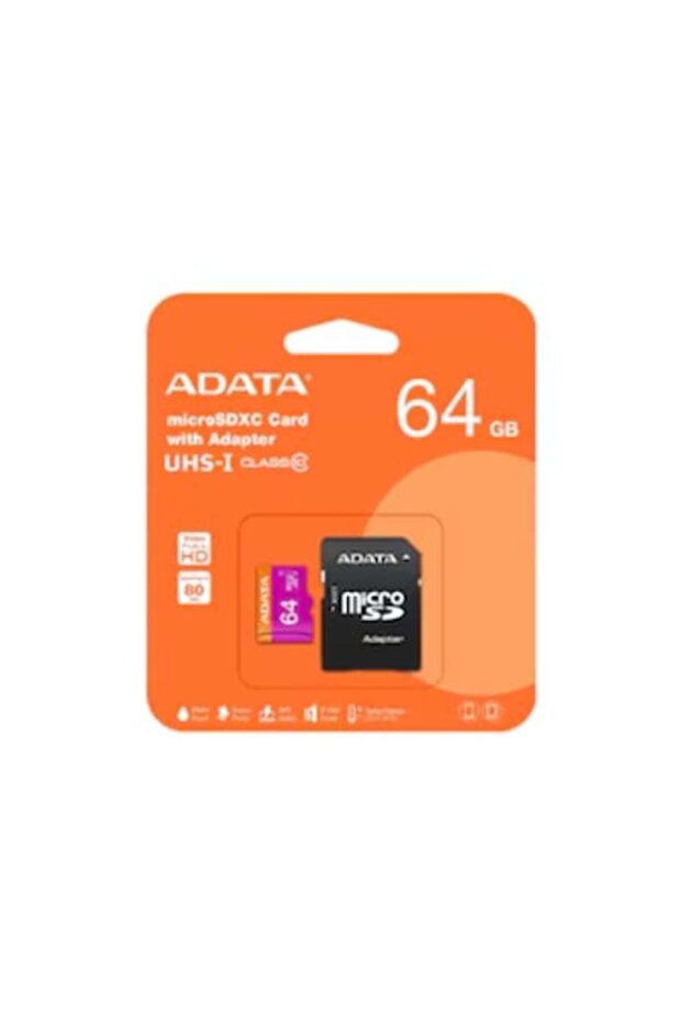 MicroSDXC 64 GB Class 10 with SD Adapter - 1