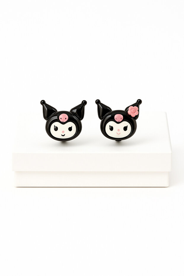 Kuromi Design Tarnish-Free Stainless Steel Anti-Allergic Earrings for Silver Needle Pierced Ears