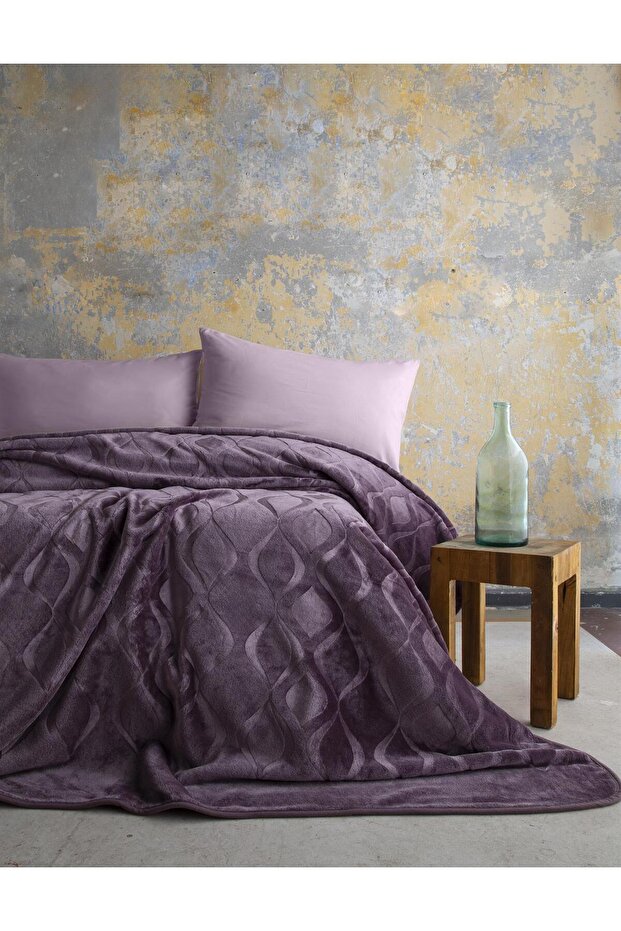 Double Mercy Plum Embossed Pattern Blanket
