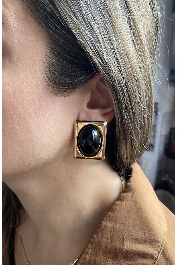 Rectangular Shaped Retro Earrings - 1