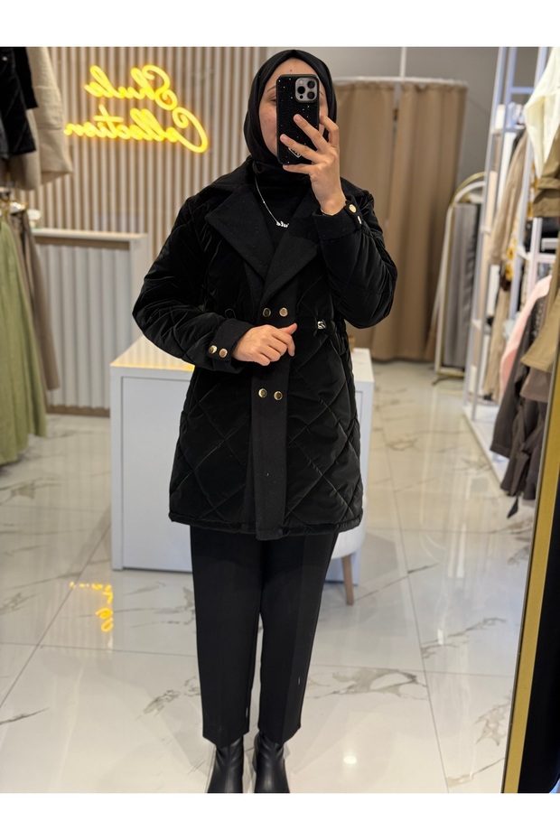 Capitone Şişme Mont Siyah - 4