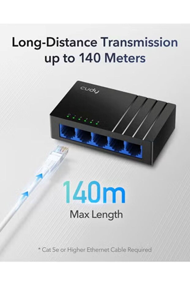 Kodi GS105D 5-Port Gigabit Ethernet Switch | Desktop Ethernet Splitter - 3