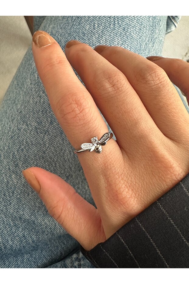 Silver Color Bee Ring - 4