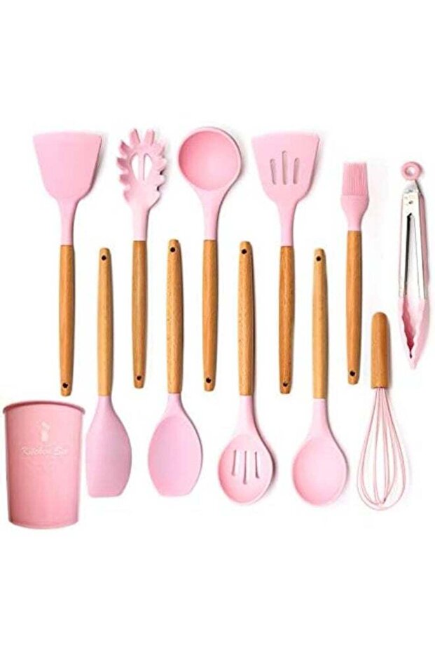 12-Piece Non-Stick Silicone Cooking Utensils Set Multicolour