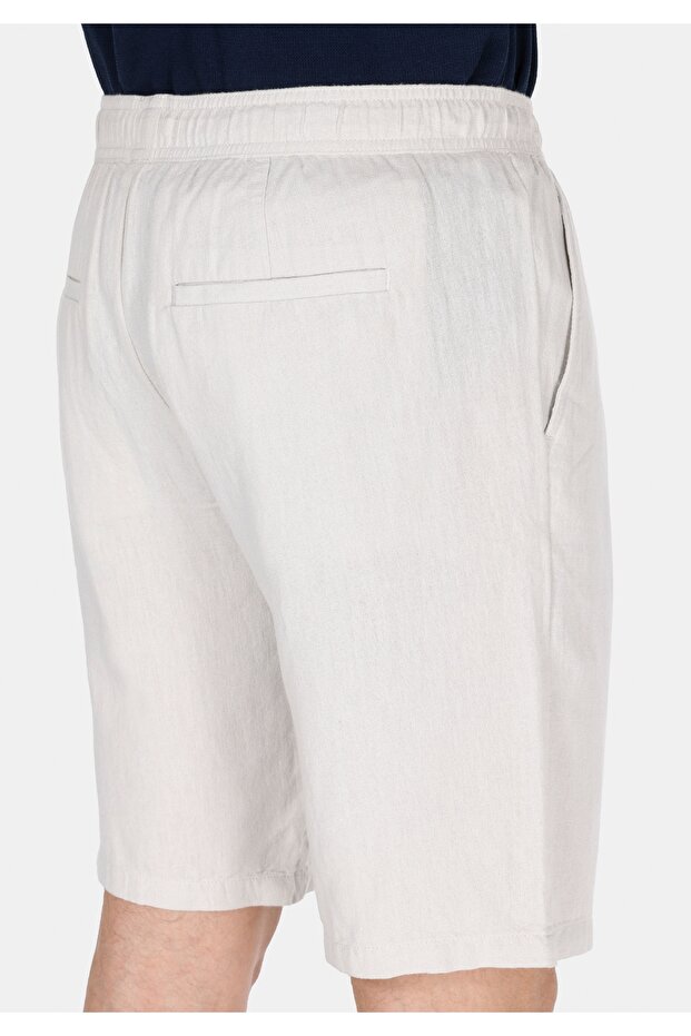Regular Fit Orta Bel Düz Erkek Taş Şort - 5