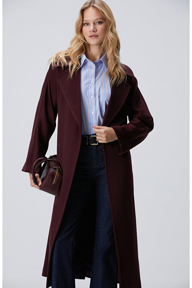 Limited Vişne Yün Manto - 2