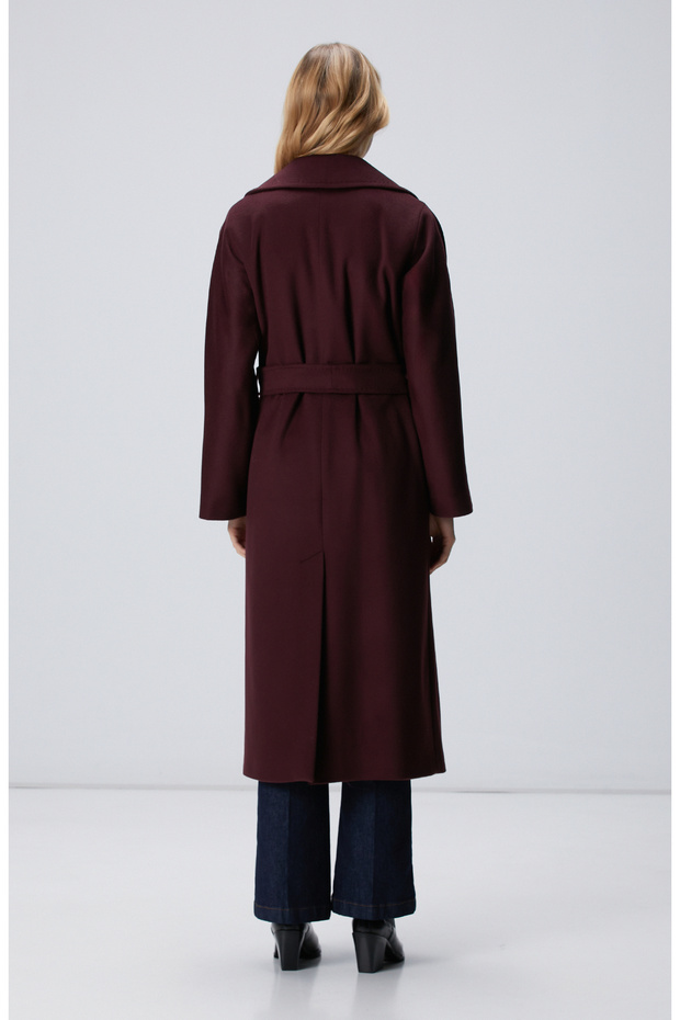 Limited Vişne Yün Manto - 5