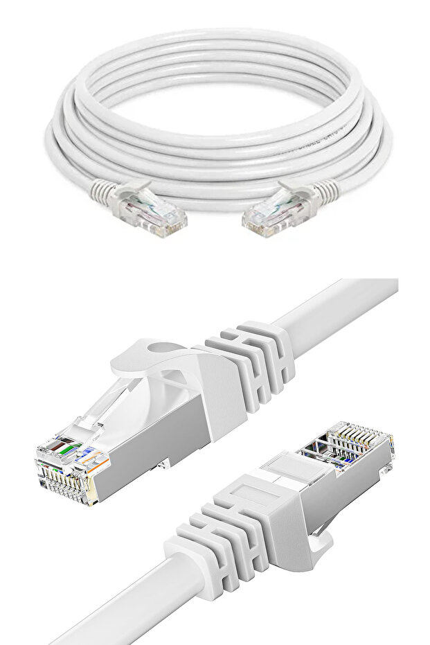 كابل إيثرنت Cat6 بطول 25 مترًا عالي السرعة 1000 ميجابت في الثانية 250 ميجاهرتز كابل شبكة LAN طويل أبيض محمي