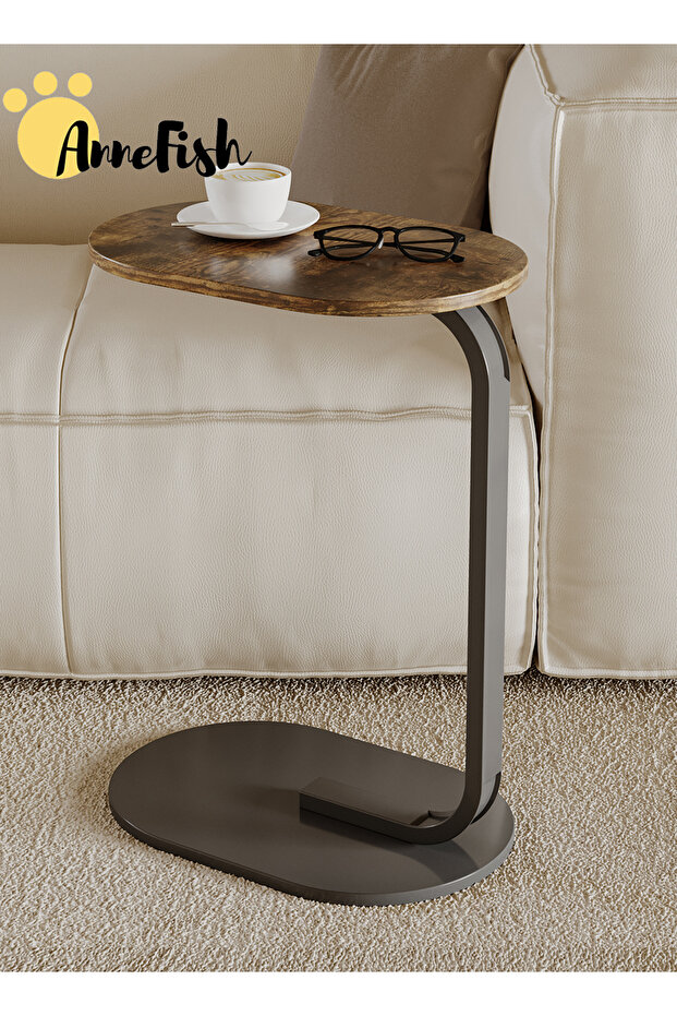 C Shaped End Table Coffee Table Set Sofa Side Table End Table Small Service Table Couch Table - 5