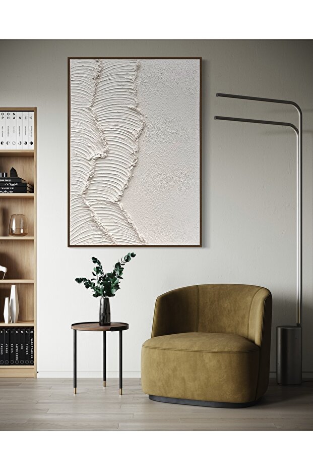 Ocean Dokulu Tablo 3 Boyutlu Tablo Alçı Tablo İskandinav Tablo Minimalist Tablo El Yapımı Doku Sanat - 2