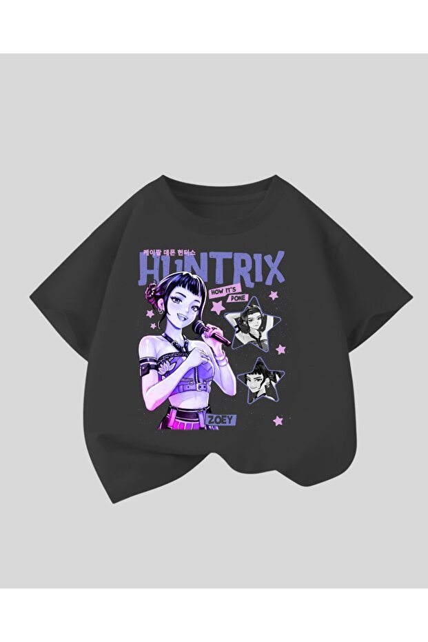 تي شيرت KPop Demon Hunterix Kids Design للجنسين قصة فضفاضة