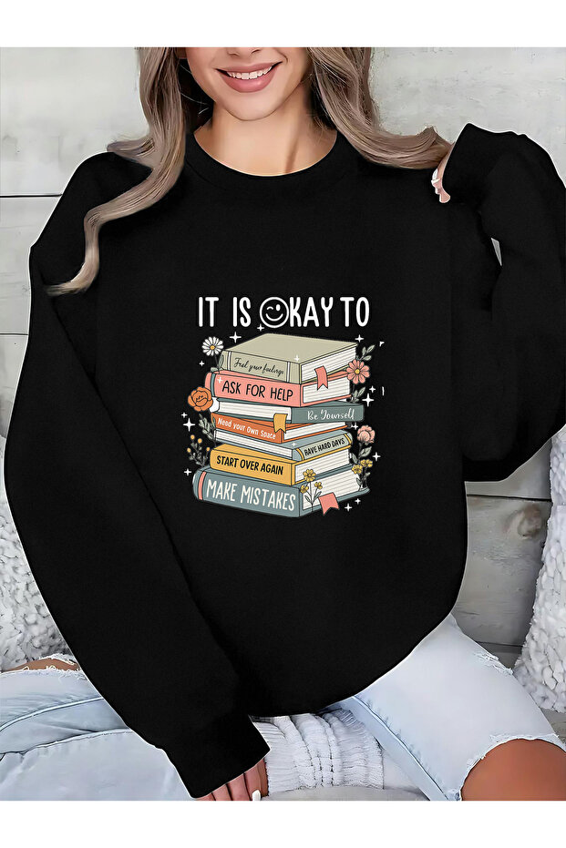Unisex It's Okay to Design Printed Crew Neck Sweatshirt