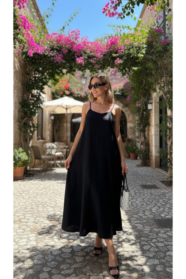 Women's Dubai Fabric Adjustable Drawstring Strap Stylish Midi Dress