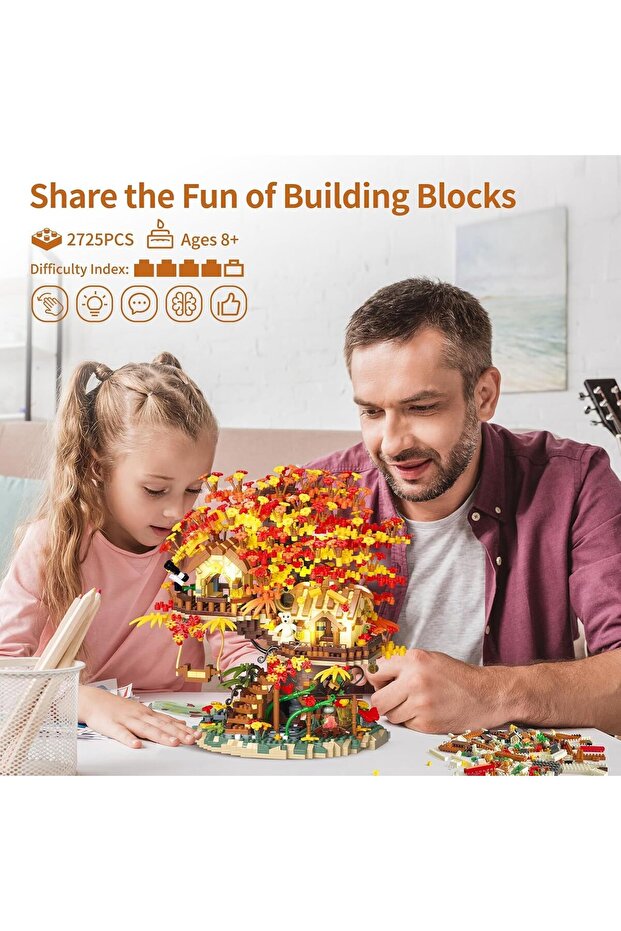 Treehouse Building Blocks Set with LED Lights (2725 PCS Micro Bricks) - 3