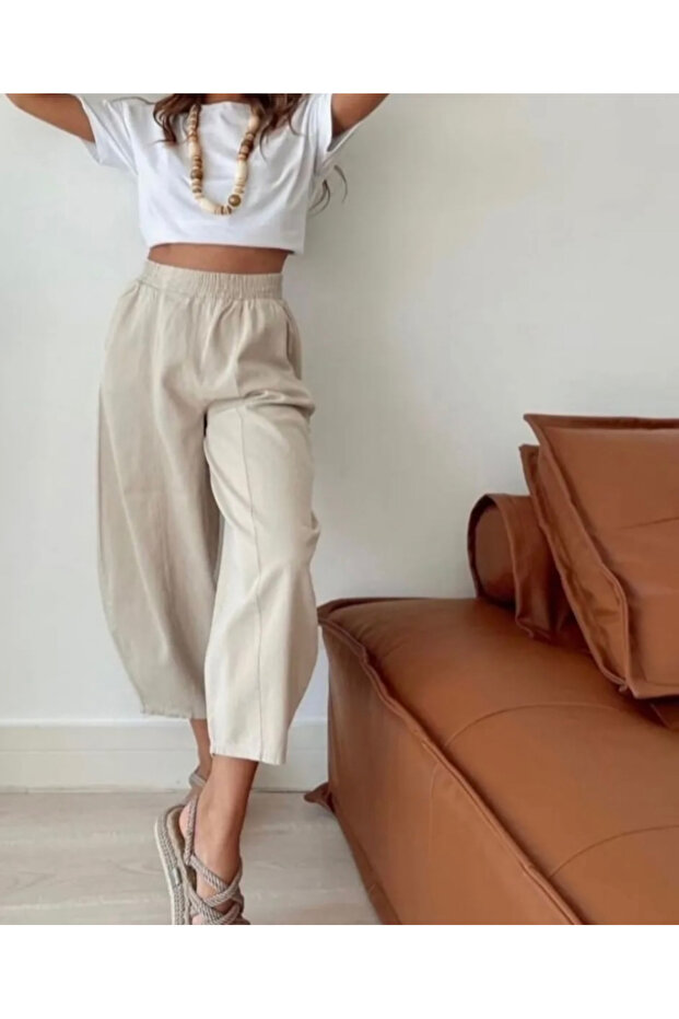 Havuç Pantolon Bej - 2