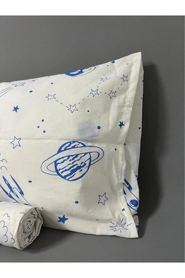 طقم ملاءات سرير مطاطية فردية بنمط فضائي (طقم) - 4