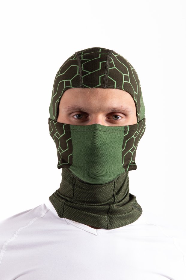 Unisex Full-Coverage Skiing Motorcycling Winter Khaki Thermal Flexible Khaki Fabric Helmet Inner Balaclava