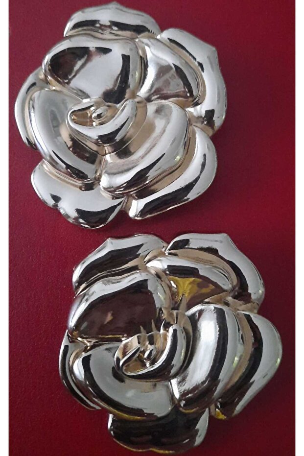 Large Size Rose Model Gold Plated Metal Button 5 cm 1 Pack 2 Pieces