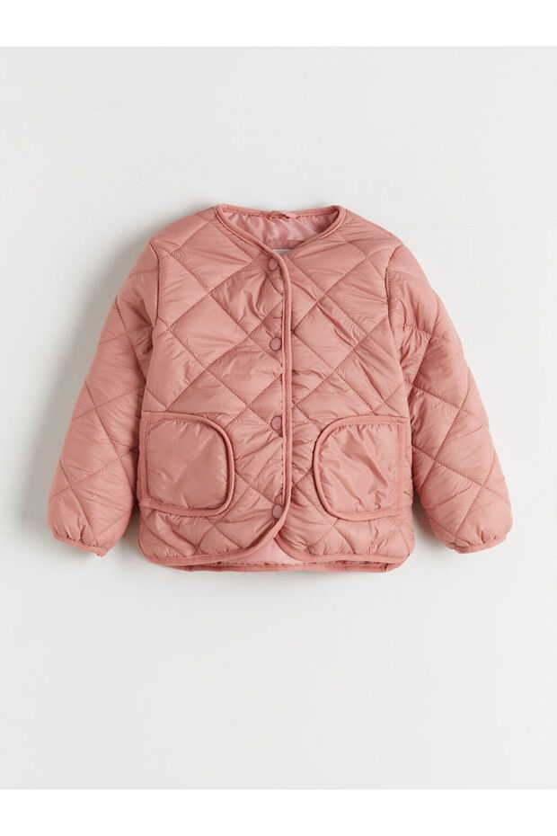 Vizyon New Season Crew Neck Quilted Patterned Girl's Coat