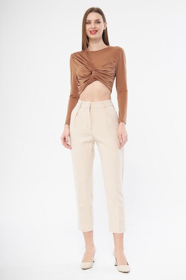 بنطلون ذكي بيج - - 4