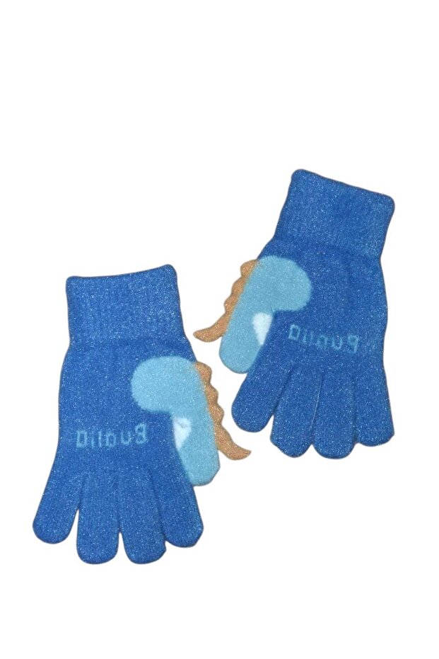 Erkek Çocuk Örme Dinazor Figürlü Eldiven - 3