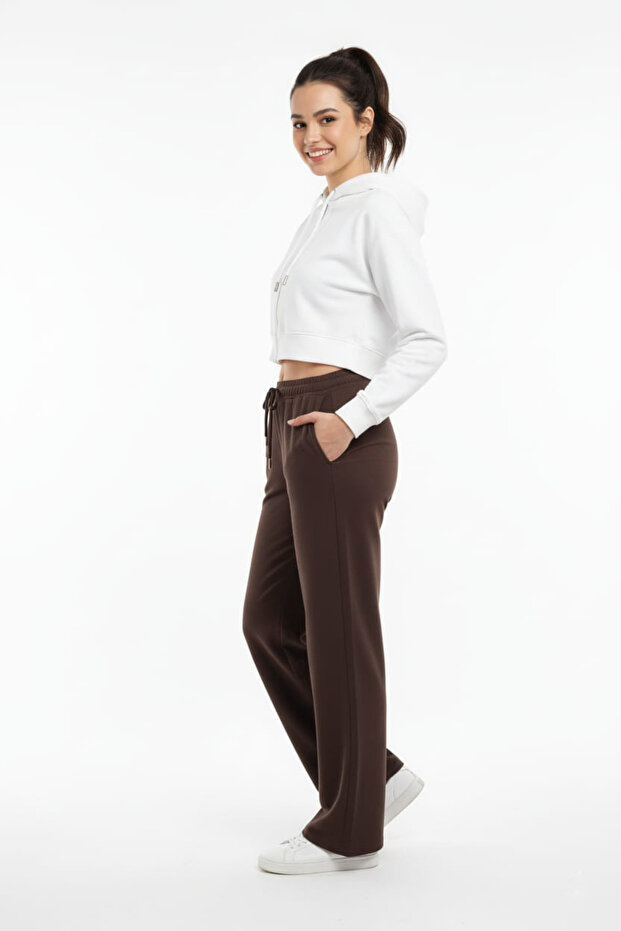 Modal Fabric Basic Pants with Elastic Waistband and Drawstring - 3