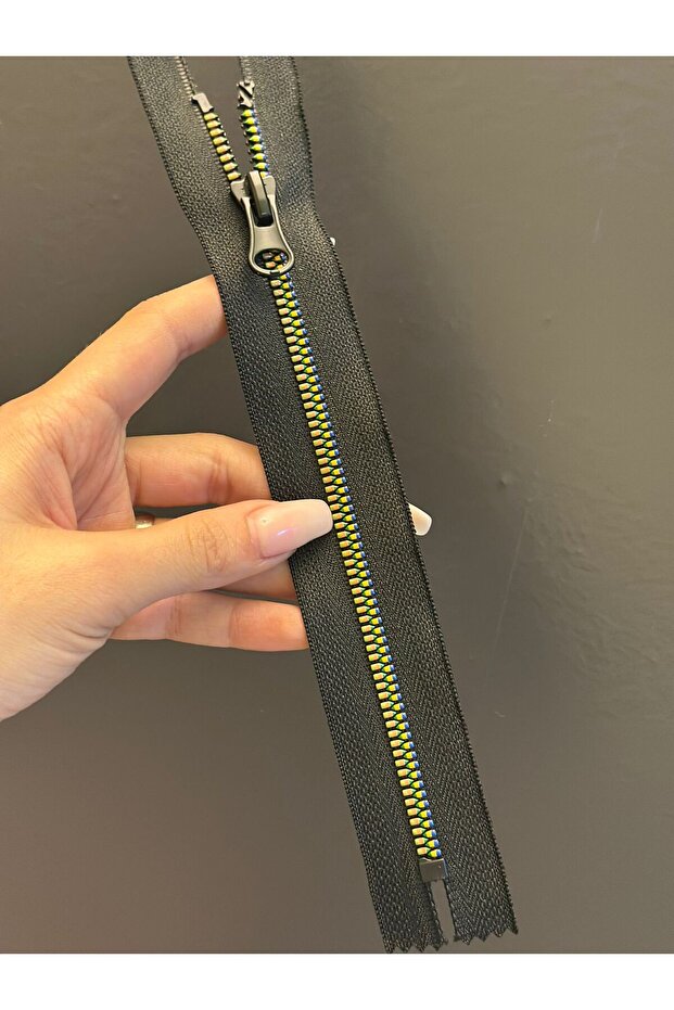24X3 cm Colorful Threaded Zipper Yellow