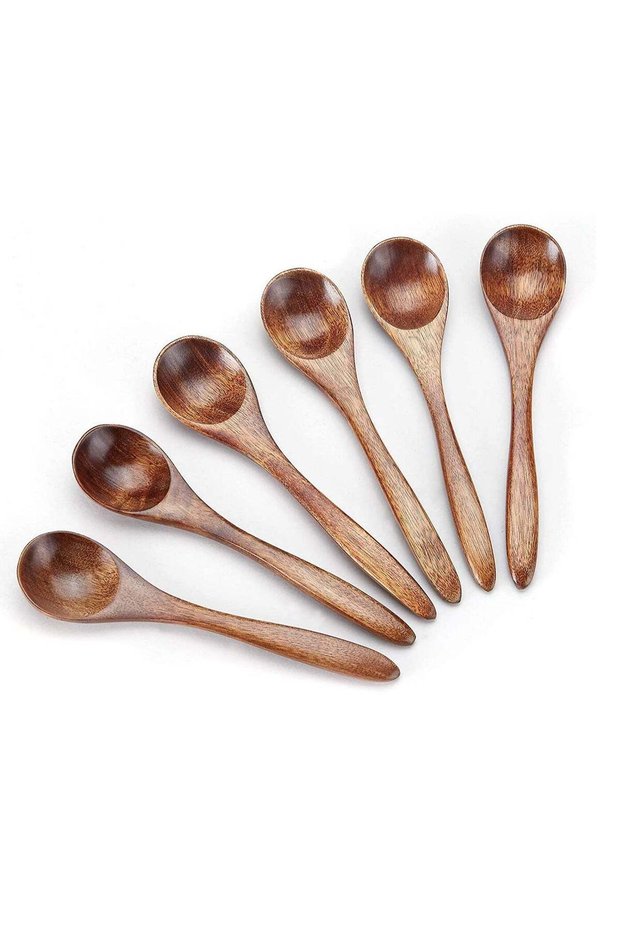 Small Wooden Spoons, 6pcs Teaspoon Teaspoons Serving Utensils For Cooking Condiments Spoon Mini Honey Daily Use