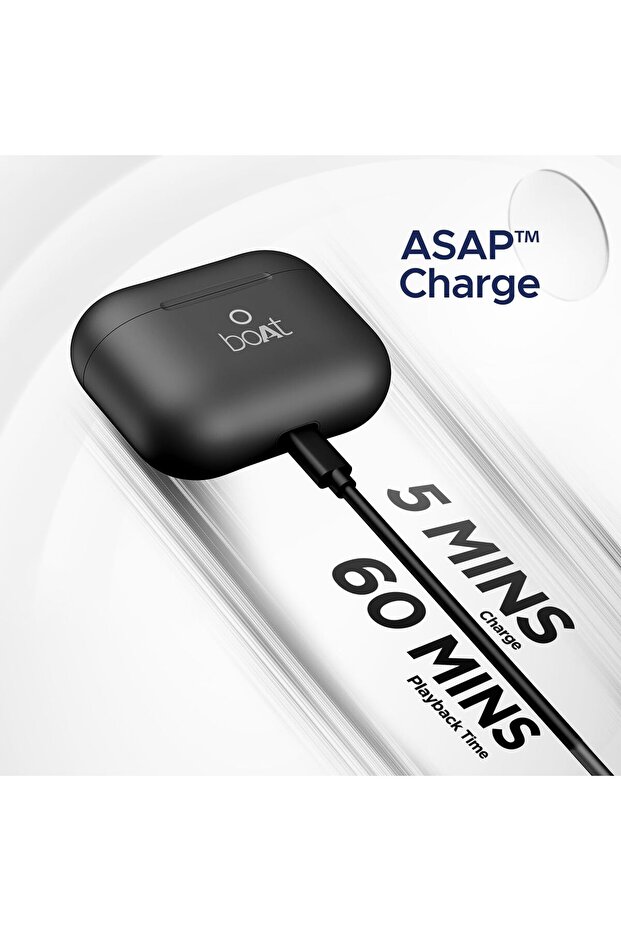 Airdopes Joy TWS Earbuds with 35 hrs Playtime, Dual Mics with ENxTM Tech, USB Type-C Port-BLACK
