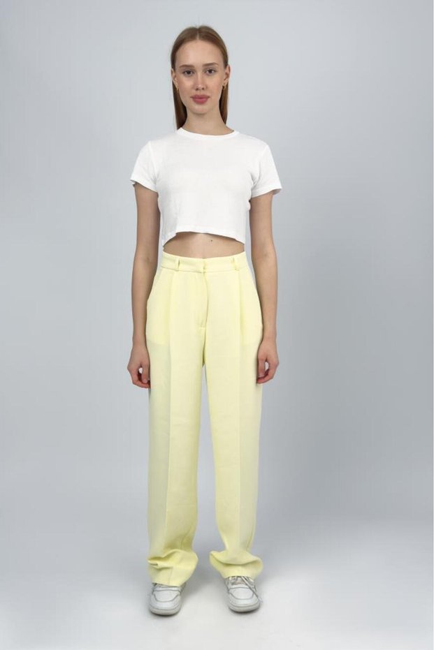 Women's High Waist Palazzo Pants Yellow