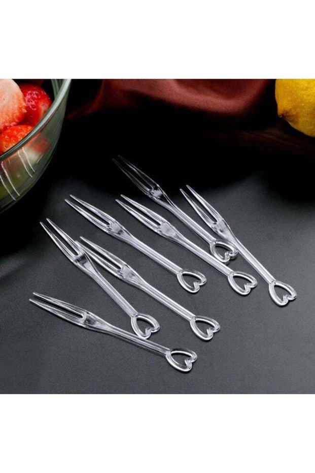 200 PCS Disposable Plastic Mini Tasting Forks for Fruits, Desserts, Cheese Cubes, Snacks