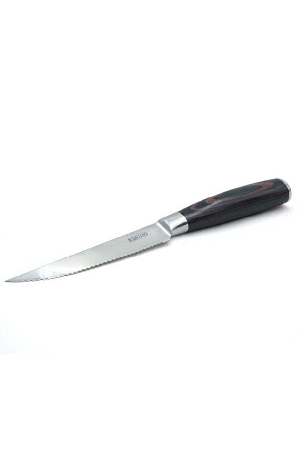 BERAM 4.5 Inch Steak Knife with Pakka Wood Handle 3CR13Stainless Steel Blade Durable Ergonomic Effortless Cutting Garnishing Knives for Daily Use Kitchen Knife