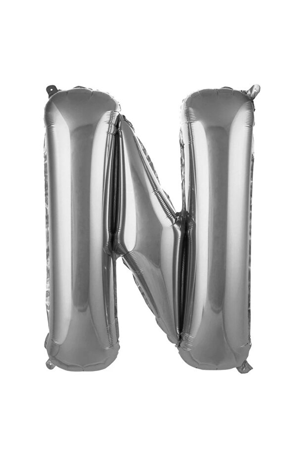 N Letter Balloon Silver All Letters Large Size 78cm