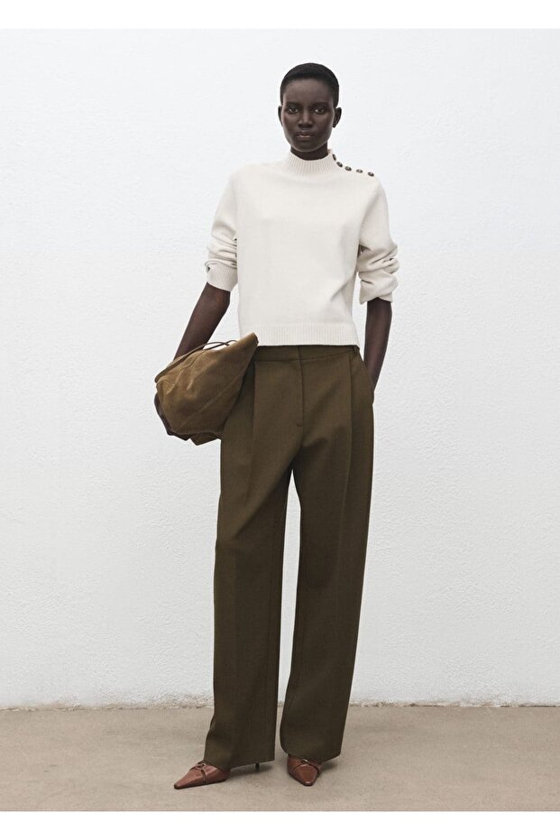 Perkins yaka düğmeli kazak - 2