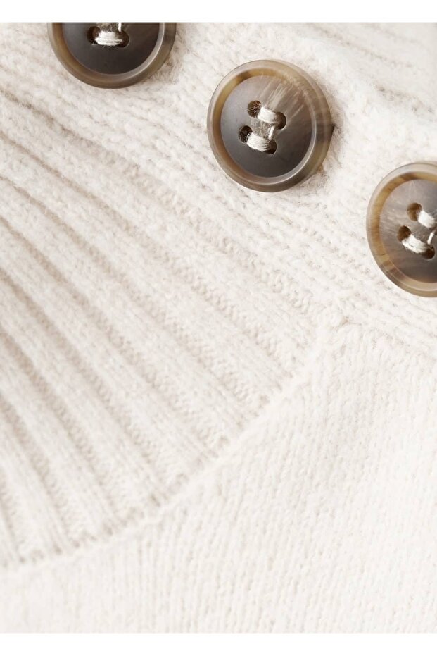 Perkins yaka düğmeli kazak - 5